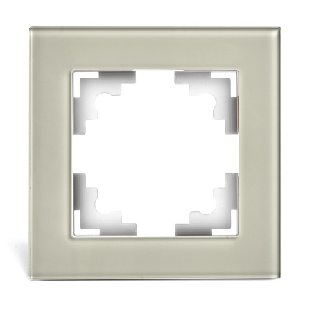 Рамка 1-местная, стекло, STEKKER GFR00-7001-07, серия Катрин, дымчатый - фото