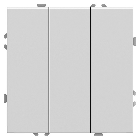 Выключатель 3-клавишный (механизм), STEKKER, 250В, 10А, серия Эмили, RSW10-5108-01, белый фарфор, soft touch - фото