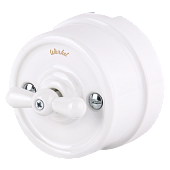 Переключатель одноклавишный белый ретро WL18-01-03