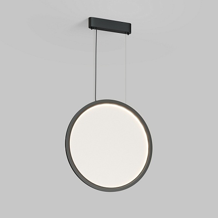 DK6606-BK Подвесной вертикальный светильник Veil со светодиодом H1700 d600 220V 48W 3000-6000K IP20 черный алюминий - фото