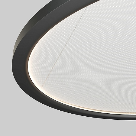 DK6616-BK Подвесной горизонтальный светильник Veil со светодиодом H900 d600 220V 48W 3000-6000K IP20 черный алюминий - фото