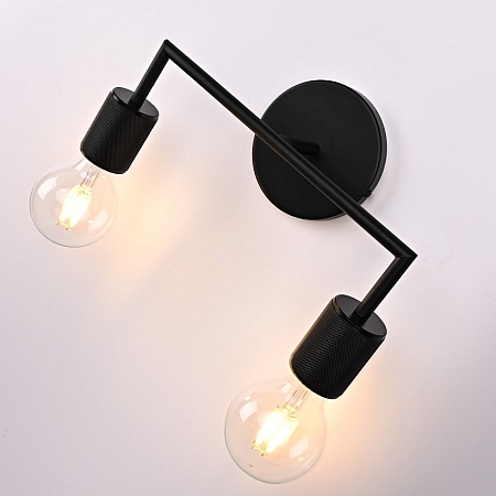 Бра Rh Utilitaire Double Sconce Black Imperiumloft 123263-22 - фото