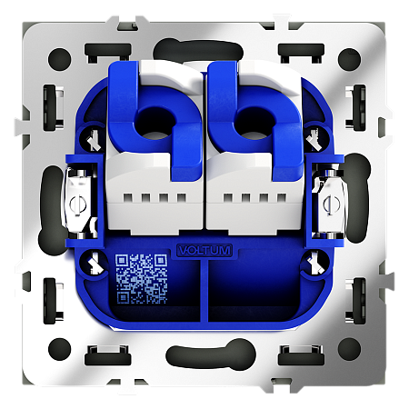 Розетка компьютерная встраиваемая VOLTUM S70 двойная RJ45+RJ45 кат.6, (титан)
