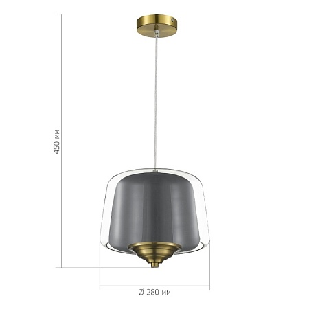 Светильник подвесной ST-Luce Латунь/Серый, Прозрачный LED 1*18W 3000K SL6127.313.01 - фото
