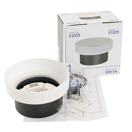 Светильник потолочный Feron HL460 Barrel OPAL 12W, 230V, GX53, черный - фото