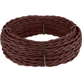 Ретро кабель витой 2х2,5 итальянский орех 20 м (под заказ) Ретро кабель витой  2х2,5  (итальянский орех)