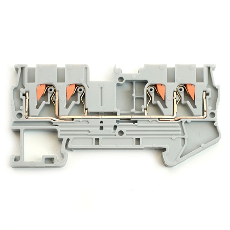 Зажим пружинный, 4-проводной проходной ЗНИ - 2,5 ,JXB PT 2,5 , серый LD574-1-25 - фото