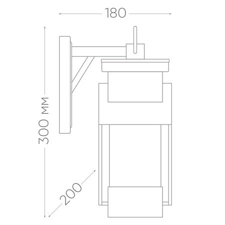 Светильник садово-парковый Feron PL530 на стену вниз 60W E27 230V, черный - фото