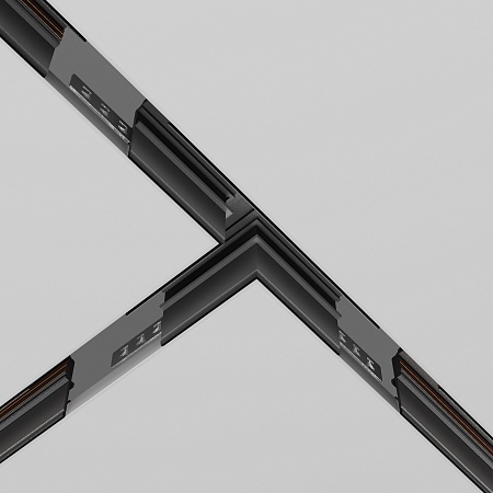 Коннектор Т-образный Exility встраиваемый под ГКЛ 12,5мм, черный - фото