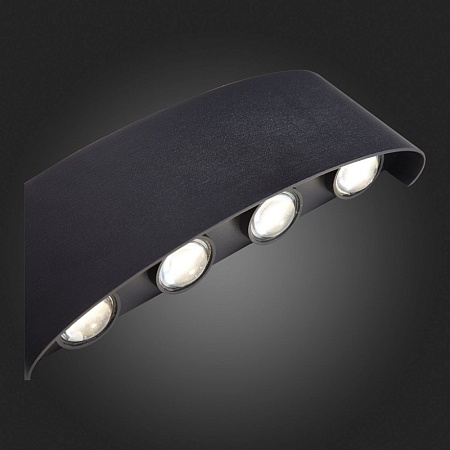 Светильник уличный настенный ST-Luce Черный кварцевый LED 8*1W 4000K SL089.401.08 - фото