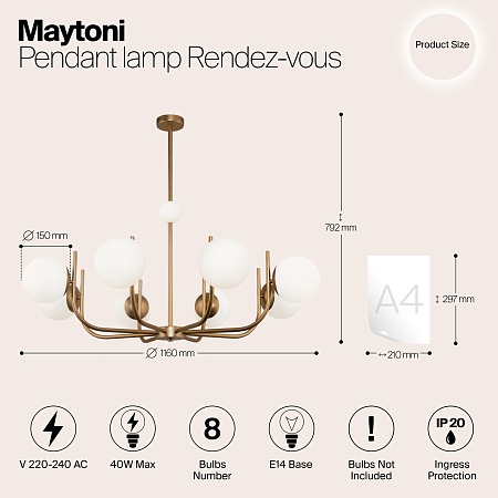 Подвесной светильник Maytoni Rendez-vous MOD109PL-08BS - фото