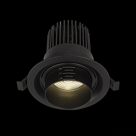 Св-к встр. Zoom Черный LED 1*12W 4000K 960Lm Ra90 15°-60° IP20 D115xH95 170-240V ST701.448.12 - фото