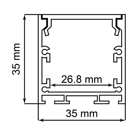 Профиль алюминиевый накладной "Линии света" с крепежами, белый, CAB256 - фото
