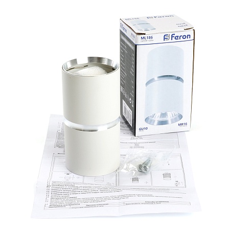 Светильник потолочный Feron ML186 Barrel ZEN MR16 GU10 35W 230V, белый, хром - фото