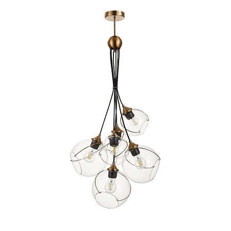 Светильник подвесной Золотистый/Прозрачный E27 6*60W SLE103103-06 - фото