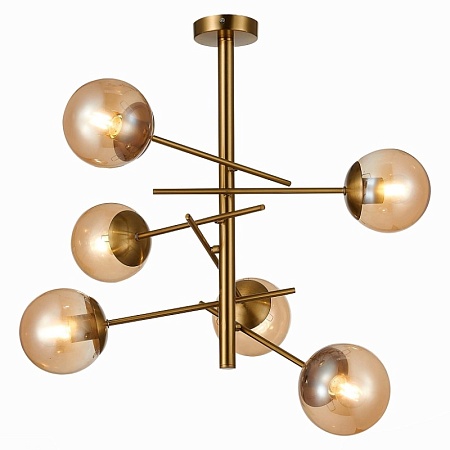 Светильник потолочный Латунь/Коньячный E27 6*60W SLE1099-312-06 - фото