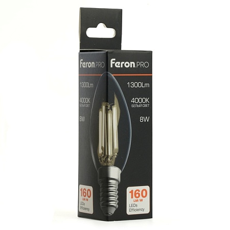 Лампа светодиодная Feron.PRO LB-1208 Свеча E14 1300LM 8W 175-265V 4000K - фото