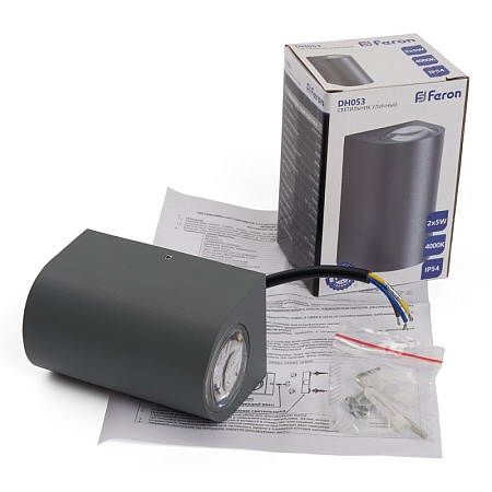 Светильник уличный светодиодный Feron DH053, 2*5W, 800Lm, 4000K, серый - фото
