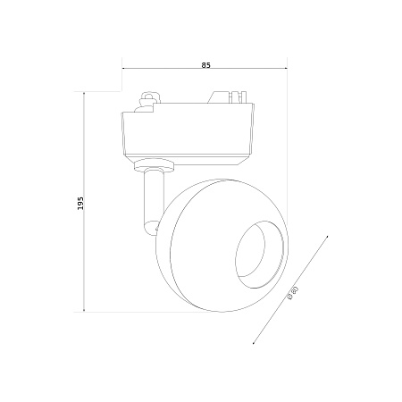 Трековый светодиодный светильник для однофазного шинопровода Ball Черный 8W 4200K LTB76 Elektrostandard - фото