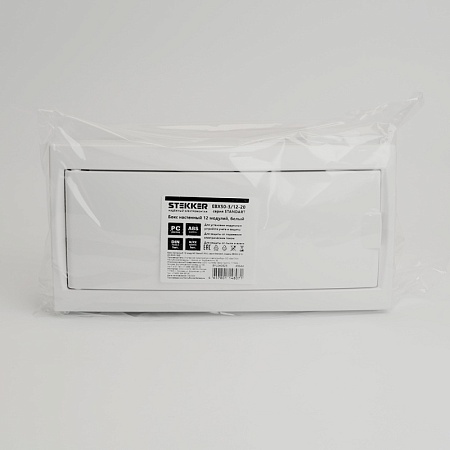 Бокс настенный STEKKER EBX50-3/12-20 12 модулей, белый, пластик, серия Standart - фото