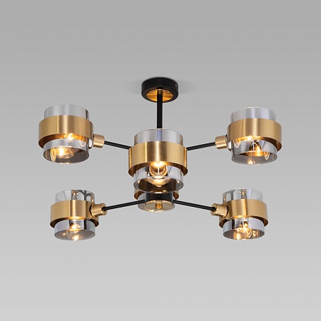 Потолочный светильник Eurosvet 70127/6 черный/дымчатый - фото