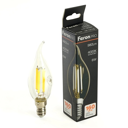 Лампа светодиодная Feron.PRO LB-1216 Свеча на ветру E14 6W 175-265V 4000K - фото