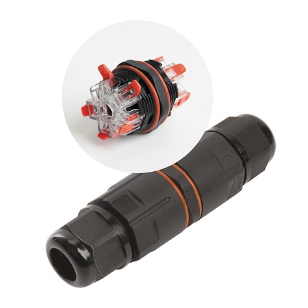 Соединитель-коннектор для проводов LD535, 5-контактный, с пружинным контактом, водонепроницаемый, черный - фото