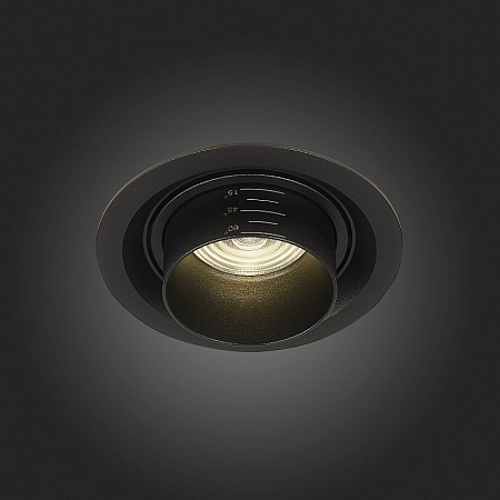 Св-к встр. Zoom Черный LED 1*12W 4000K 960Lm Ra90 15°-60° IP20 D115xH95 170-240V ST701.448.12 - фото
