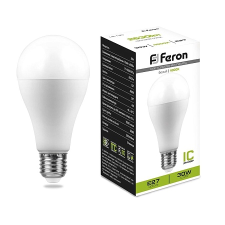 Лампа светодиодная Feron LB-130 Шар E27 30W 175-265V 4000K - фото