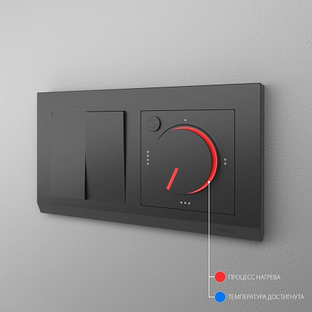 Терморегулятор электромеханический для теплого пола (черный матовый) W1151108 - фото