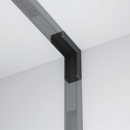 Коннектор угловой внутренний, накладной Basity, черный - фото