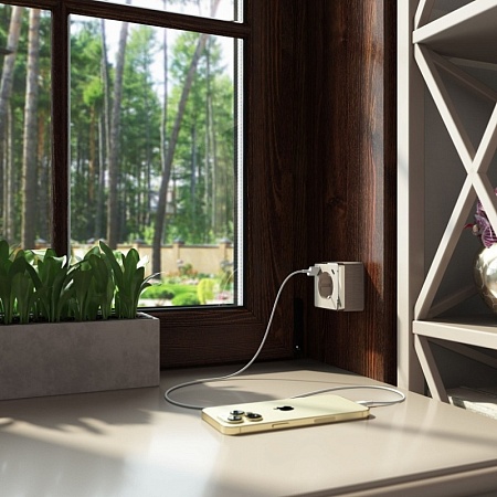 Розетка с заземлением, шторками и USB тип A+C Gallant шампань рифленый W5071710 - фото