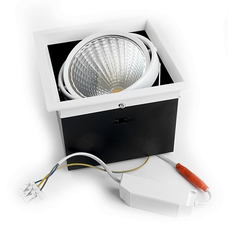 Светодиодный светильник Feron AL212 карданный 2x30W 4000K 35 градусов ,белый - фото