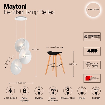 Подвесной светильник Maytoni Reflex MOD154PL-L6W3K1 - фото