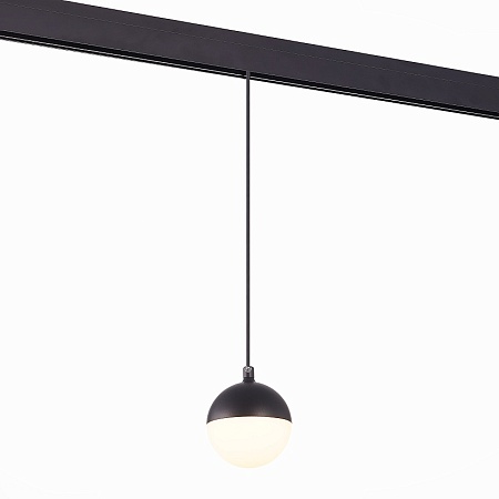 Магнитный трековый светильник подвесной Черный LED 1*7W 3000K 520Lm Ra>80 120° IP20 D90 ST358.433.07 - фото