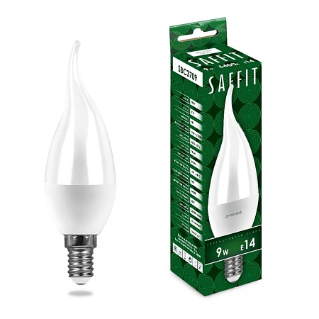 Лампа светодиодная SAFFIT SBC3709 Свеча на ветру E14 9W 230V 6400K - фото