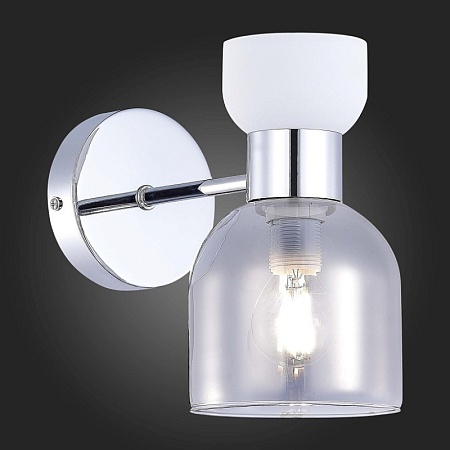 Светильник настенный Хром/Белый, Дымчатый E14 1*40W SLE1045-101-01 - фото