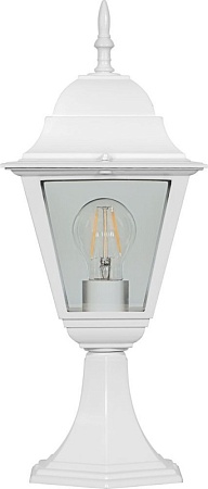 Светильник садово-парковый Feron 4104/PL4104 четырехгранный на постамент 60W E27 230V, белый - фото