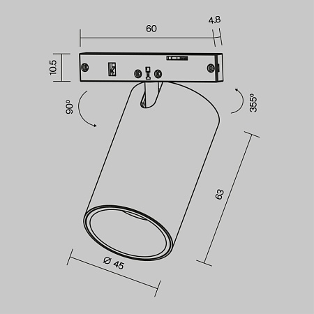 Трековый светильник Technical FOCUS LED TR187-1-9W2.7K-M-B - фото