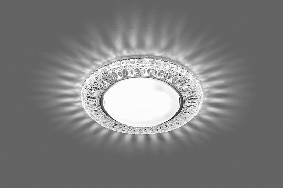 Светильник встраиваемый с белой LED подсветкой Feron CD4022 потолочный GX53 без лампы прозрачный - фото