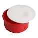Коробка монтажная для сплошных стен, с крышкой, D80*40мм STEKKER EBX30-01-1-20-80, красный - фото