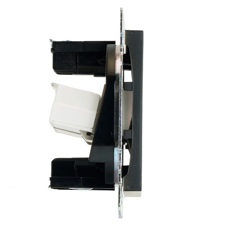 Розетка компьютерная 2-местная RJ-45 (механизм) ,STEKKER ,GLS00-7109-05, серия Катрин, черный - фото