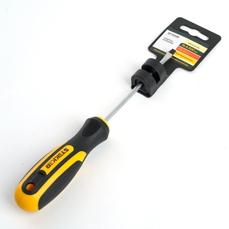 Отвертка шлицевая STEKKER SL 4.0 х 100 мм Cr-V, SDM-SL40-100 - фото