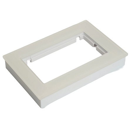 Рамка 2-местная (без перемычки), стекло, STEKKER, GFR00-7012-01, серия Катрин, белый - фото