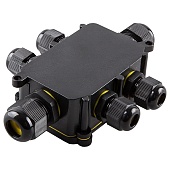 Коробка распределительная  LD526 водонепроницаемая на 6 выходов, 450V, 140х100х36, черный