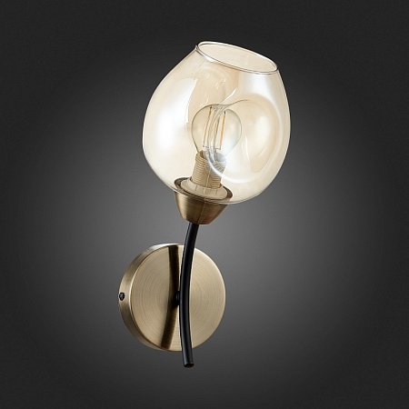 Светильник настенный Бронза, Черный/Янтарный E14 1*40W SLE205301-01 - фото