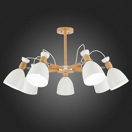 Светильник потолочный Светлое дерево, Белый/Белый E27 7*60W SLE103802-07 - фото
