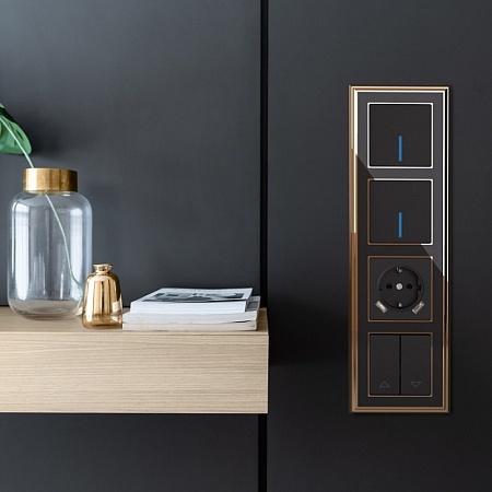 Рамка из металла на 4 поста Palacio золото/черный WL17-Frame-04 - фото