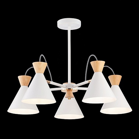 Светильник потолочный Белый, Золотистый/Белый, Светлое дерево E14 5*40W SLE125102-05 - фото