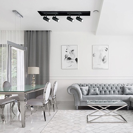 Светильник Feron ML231 LUNA настенно-потолочный под лампу GU10, черный - фото